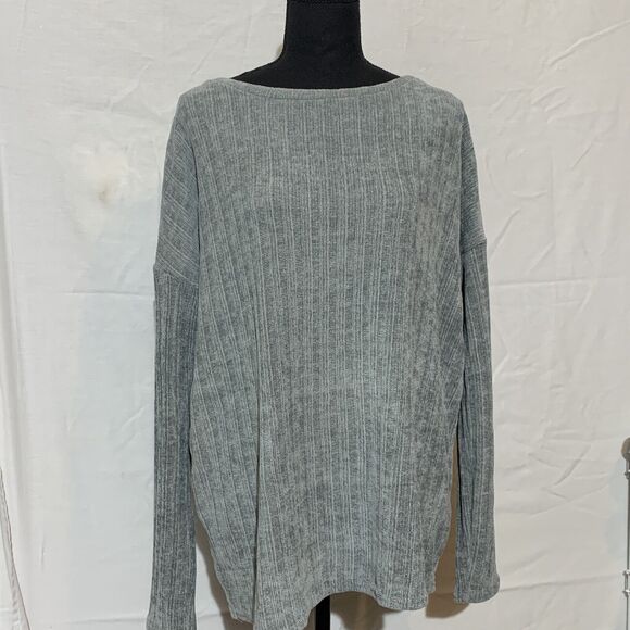 Heart Of The South Grey Oversized Sweater Womens Size Small Chenille Open Back - Picture 1 of 5